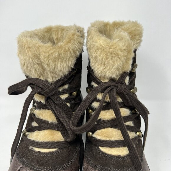 Bare Trap Boots‎ Womens 8.5M Fierce Brown Leather Zip Faux Fur Lining Stay Dry - Picture 4 of 8